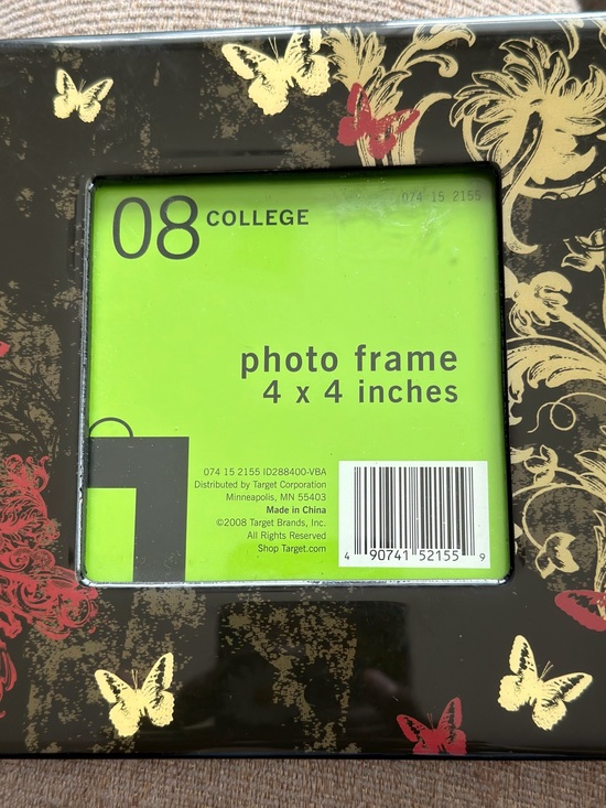 Target Other - Target Black Photo Frame with Gold and Red Butterfly Accents